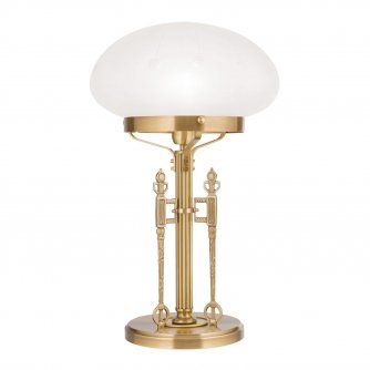 Elegante Jugendstil-Tischlampe in Bronze-Oberflche mit...