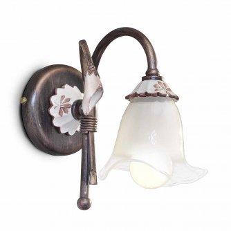Kleine Wandlampe mit Dekor Bltter braun