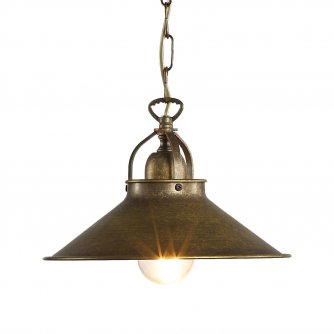 Metall-Hngelampen mit 25cm Durchmesser in Braun antik