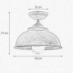 Auen-Deckenlampe mit groem Halbkugelschirm