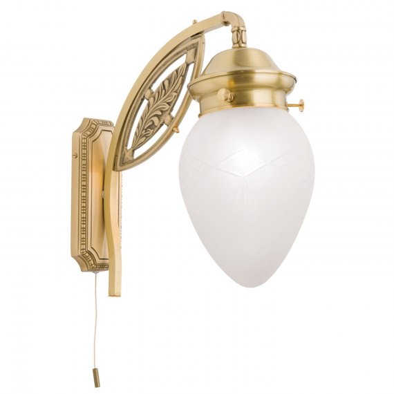 Elegante Jugendstil-Lampe in Gold-Oberflche mit klarem...