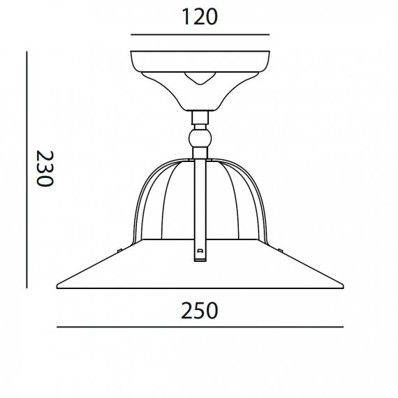 Schema der Lampe mit Schirmdurchmesser 25cm