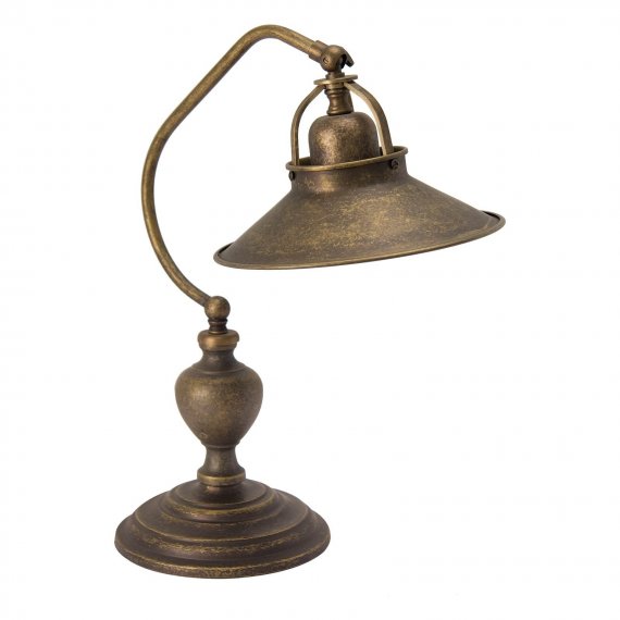 Rustikale Tischlampe in braun-goldener Oberflche