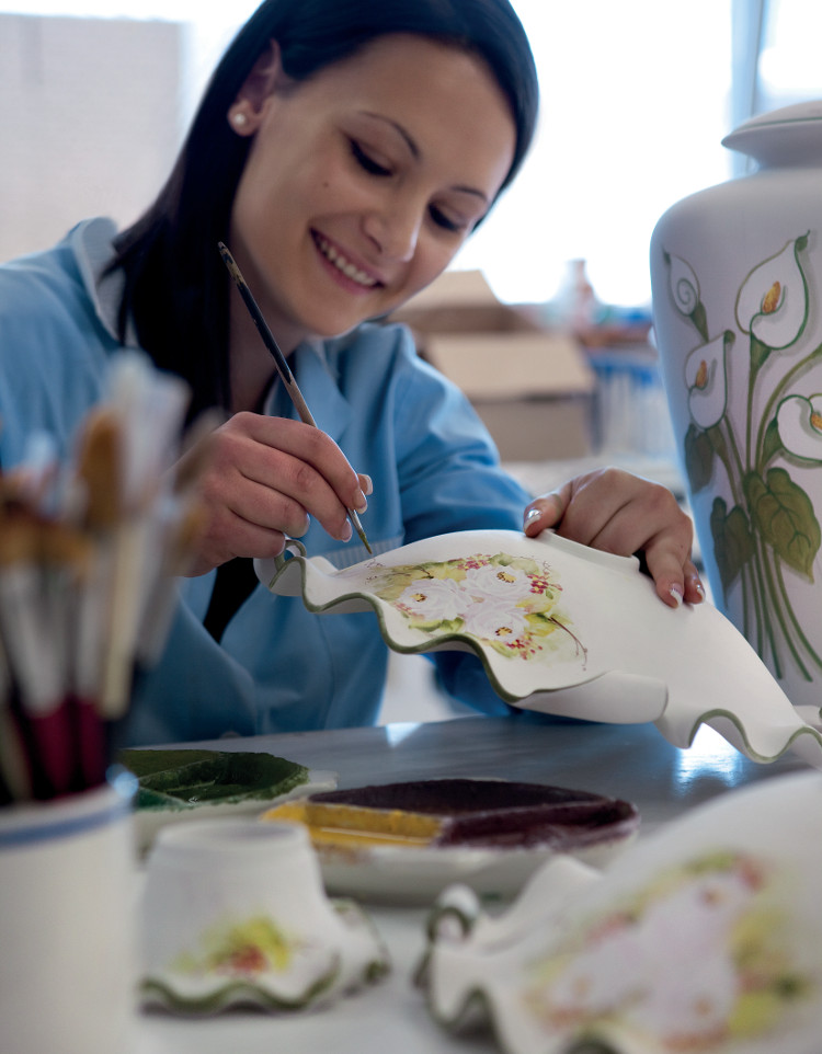 Ferroluce Keramikdekors handbemalte Schirme