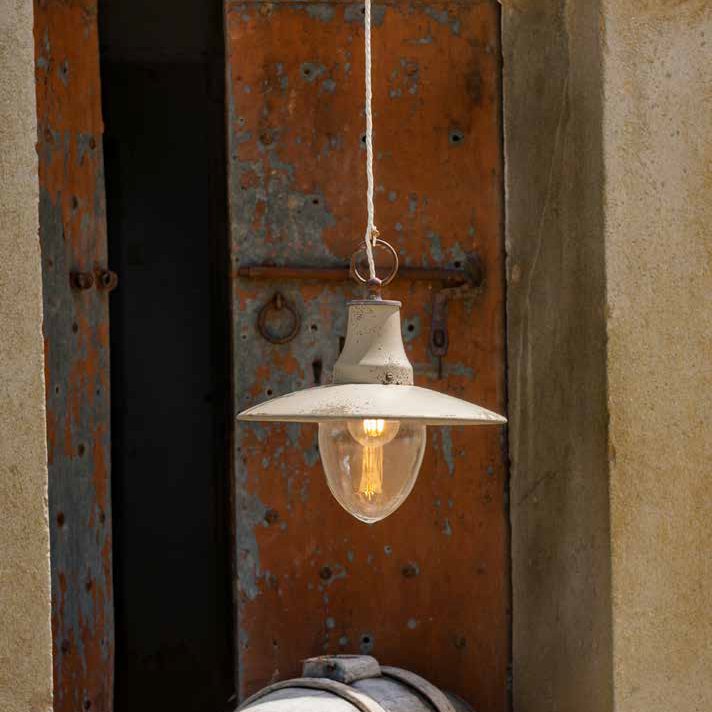 Raak verstrikt Schat Deuk Keramik-Lampe im Laternen-Stil mit Glassturz