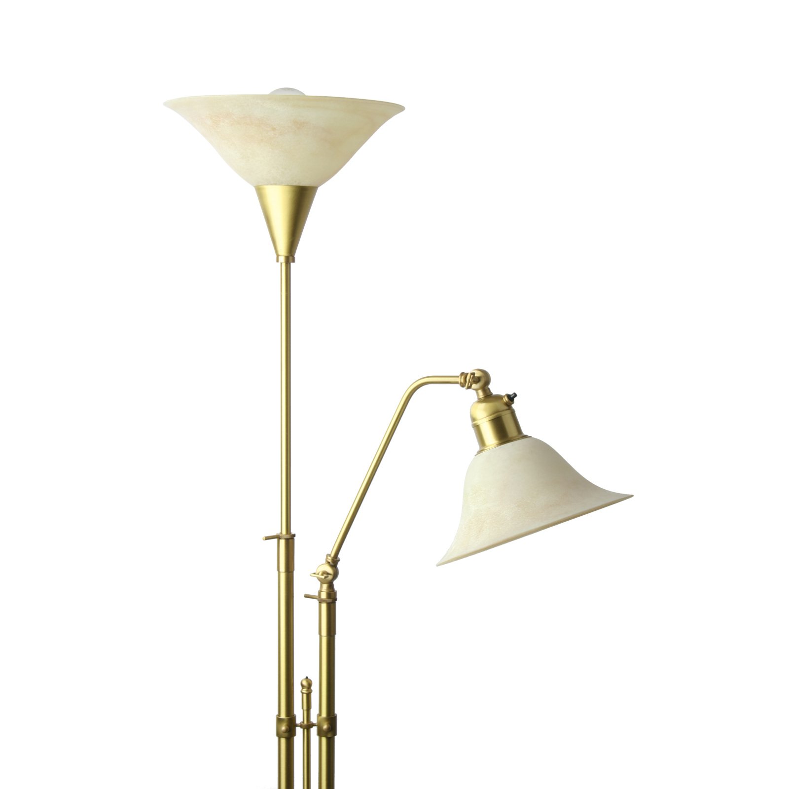 Stehlampe, Standleuchte mit Lesearm und Deckenfluter mit Glasschirm im  modernen Landhausstil von Menzel Leuchten