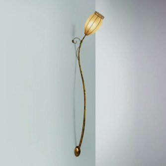 Wandlampe mit amberfarbenem Scavo-Glas