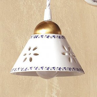 Kleine Keramik-Lampe mit blauem Dekor