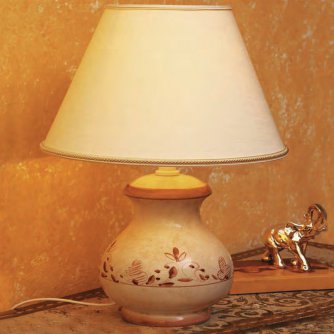 Ländliche Vasenlampe mit Dekor Klee braun