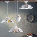 Keramik-Messing-Deckenlampe im Landhausstil von Ferroluce