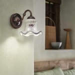Schmucke Wandlampe mit kleinen Keramikschirmchen
