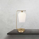 Strenge Tischlampe mit tulpenfrmigem Glasschirm