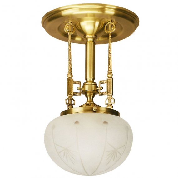 Eleganter Jugendstil-Lampe in Bronze-Oberfläche mit mattem Glasschirm