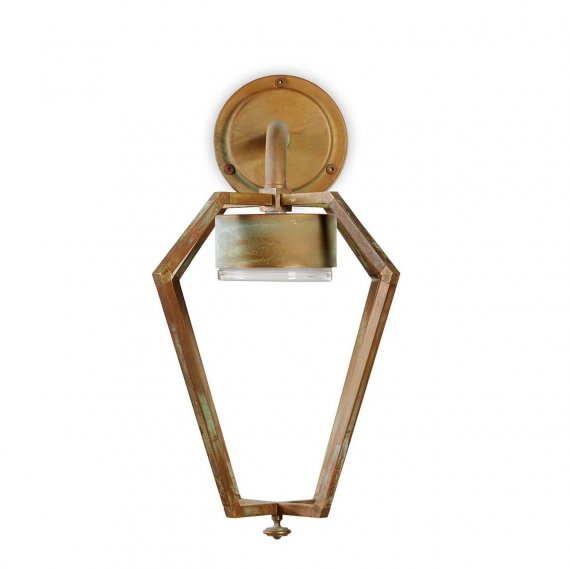 Kleines Modell der Gemstone Außen-Wandlampe in Messing antik Grünspan