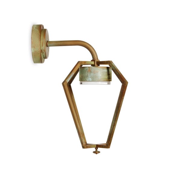 Kleines Modell der Gemstone LED-Wandlampe in Messing antik Grünspan