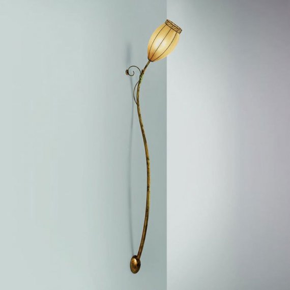 Wandlampe mit amberfarbenem Scavo-Glas