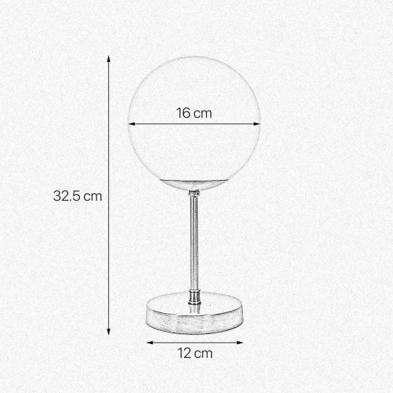 Klassische Messing- Tischlampe mit weiem Kugelglas