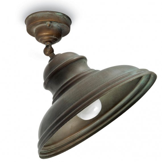 Deckenlampe in Messing antik Grünspan