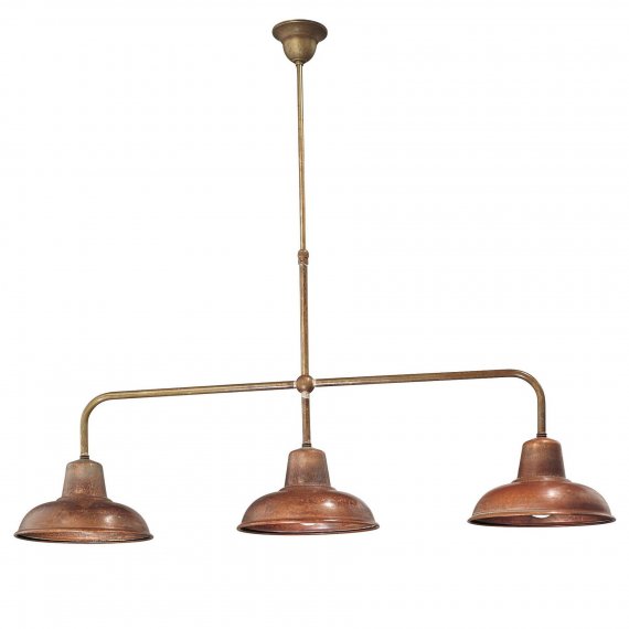 Rustikale Messing-Kupfer-Balkenlampe von Il Fanale