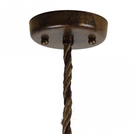 Detail: Deckenbaldachin mit Seil-Abhängung