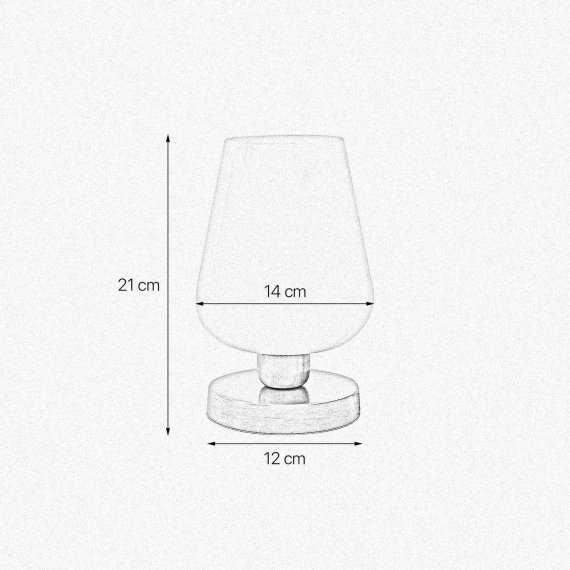 Tischlampe mit tulpenfrmigem Glasschirm