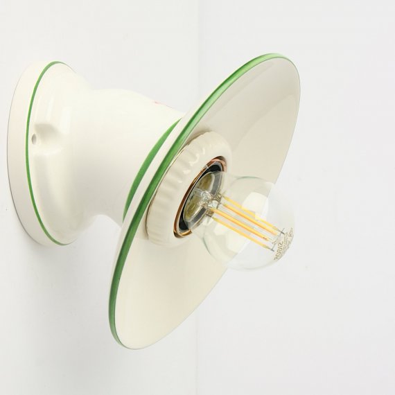 Wandlampe SCHEDAR mit grünem Rand-Dekor